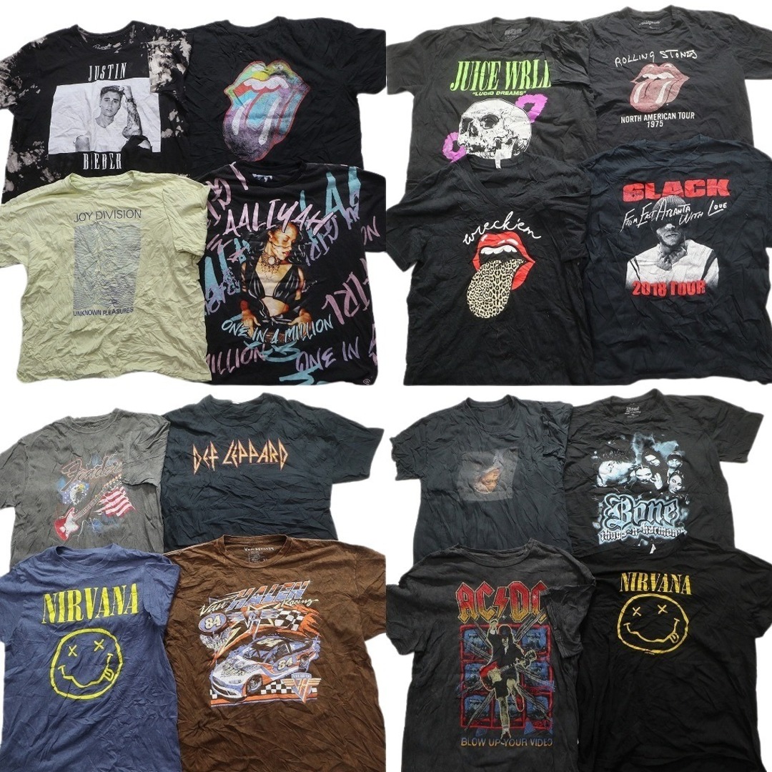 古着卸 まとめ売り 音楽・バンド 半袖Tシャツ 16枚セット 古着卸 まとめ売り 音楽・バンド 半袖Tシャツ 16枚セット
