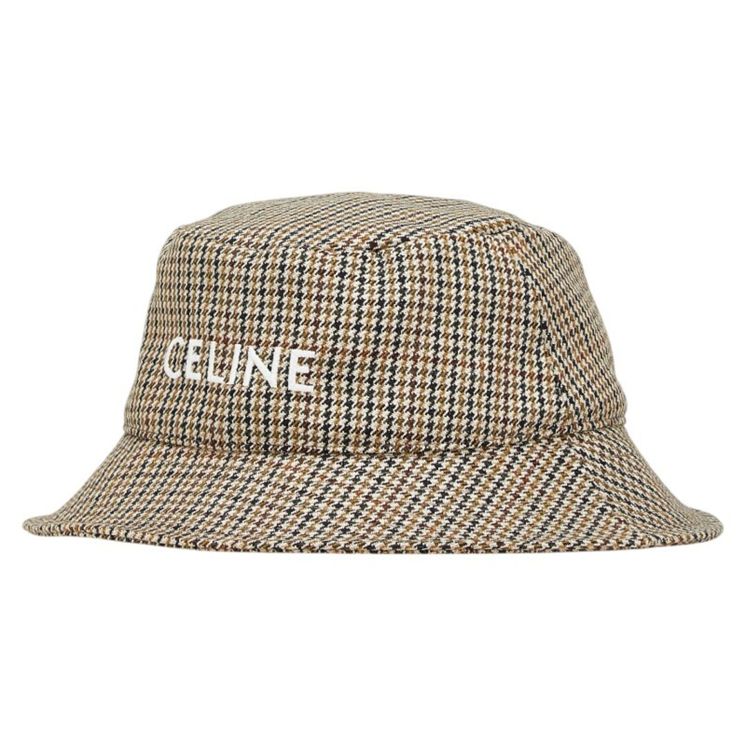 CELINE - セリーヌ 千鳥格子 ロゴ 帽子 バケットハット サイズ:M CELINE - セリーヌ 千鳥格子 ロゴ 帽子 バケットハット サイズ:M