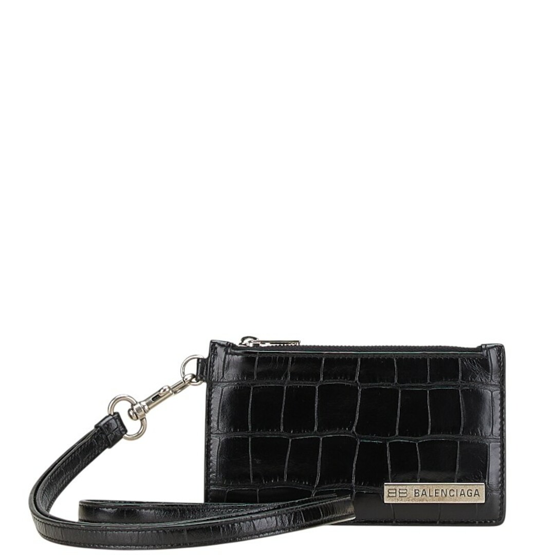 BALENCIAGA - バレンシアガ クロコ型押し カードケース コイン BALENCIAGA - バレンシアガ クロコ型押し カードケース コイン