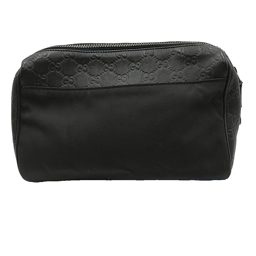 GUCCI - 【美品】GUCCI グッチ ポーチ シマ レザー ナイロン GUCCI - 【美品】GUCCI グッチ ポーチ シマ レザー ナイロン