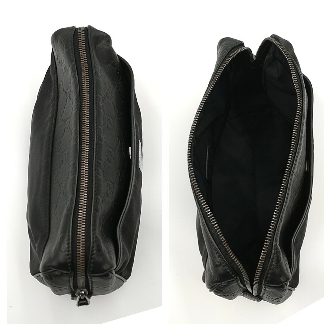 GUCCI - 【美品】GUCCI グッチ ポーチ シマ レザー ナイロン GUCCI - 【美品】GUCCI グッチ ポーチ シマ レザー ナイロン