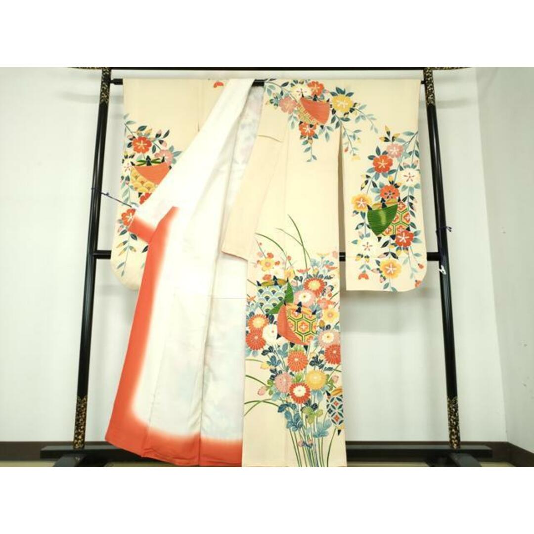 平和屋着物○豪華振袖 友禅 糸車花文 鬼しぼ縮緬 正絹 逸品 平和屋着物○豪華振袖 友禅 糸車花文 鬼しぼ縮緬 正絹 逸品