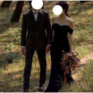ブラウンカラードレス オフショルダーの2WAYドレス 結婚式 ブラウンカラードレス オフショルダーの2WAYドレス 結婚式