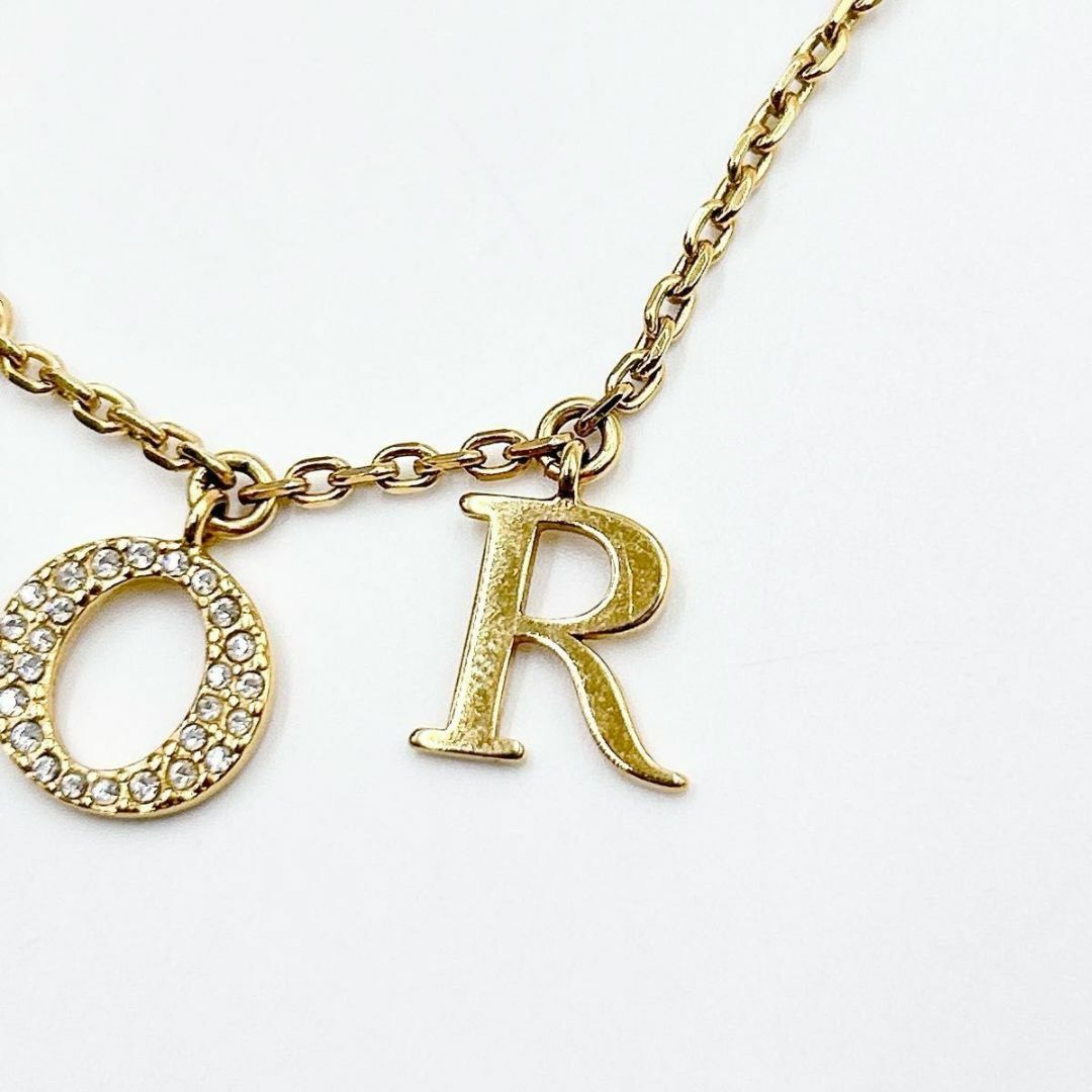 高級ブランド Dior - ラインストーン ロゴネックレス クリスチャンディオール ネックレス(トップつき)