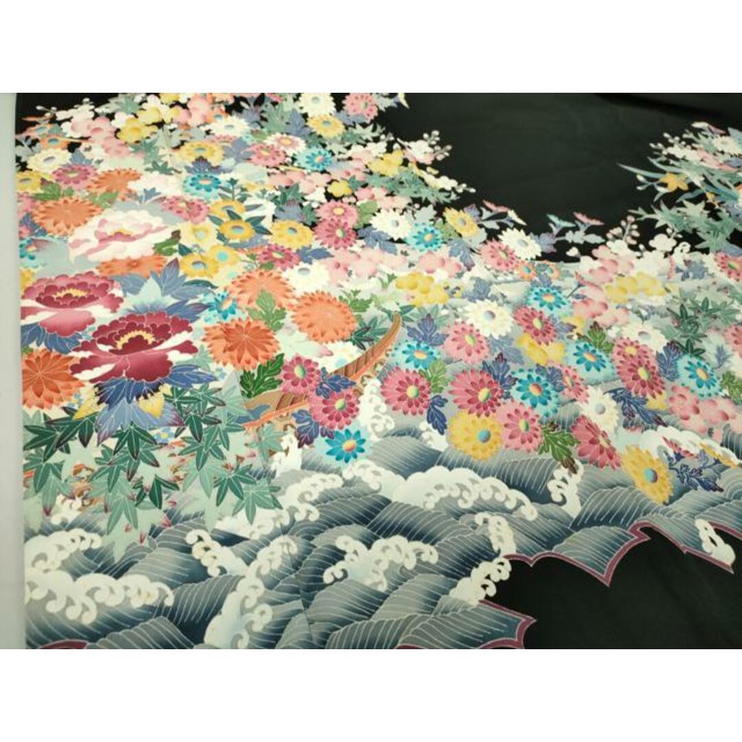 平和屋着物○本加賀友禅作家 西川健一 黒留袖 立波花舟 正絹 平和屋着物○本加賀友禅作家 西川健一 黒留袖 立波花舟 正絹