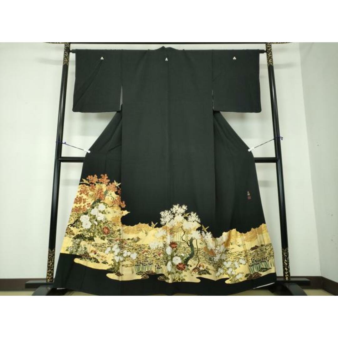 平和屋着物○松尾光琳 黒留袖 刺繍 琳派花鳥 金彩 正絹 逸品 平和屋着物○松尾光琳 黒留袖 刺繍 琳派花鳥 金彩 正絹 逸品