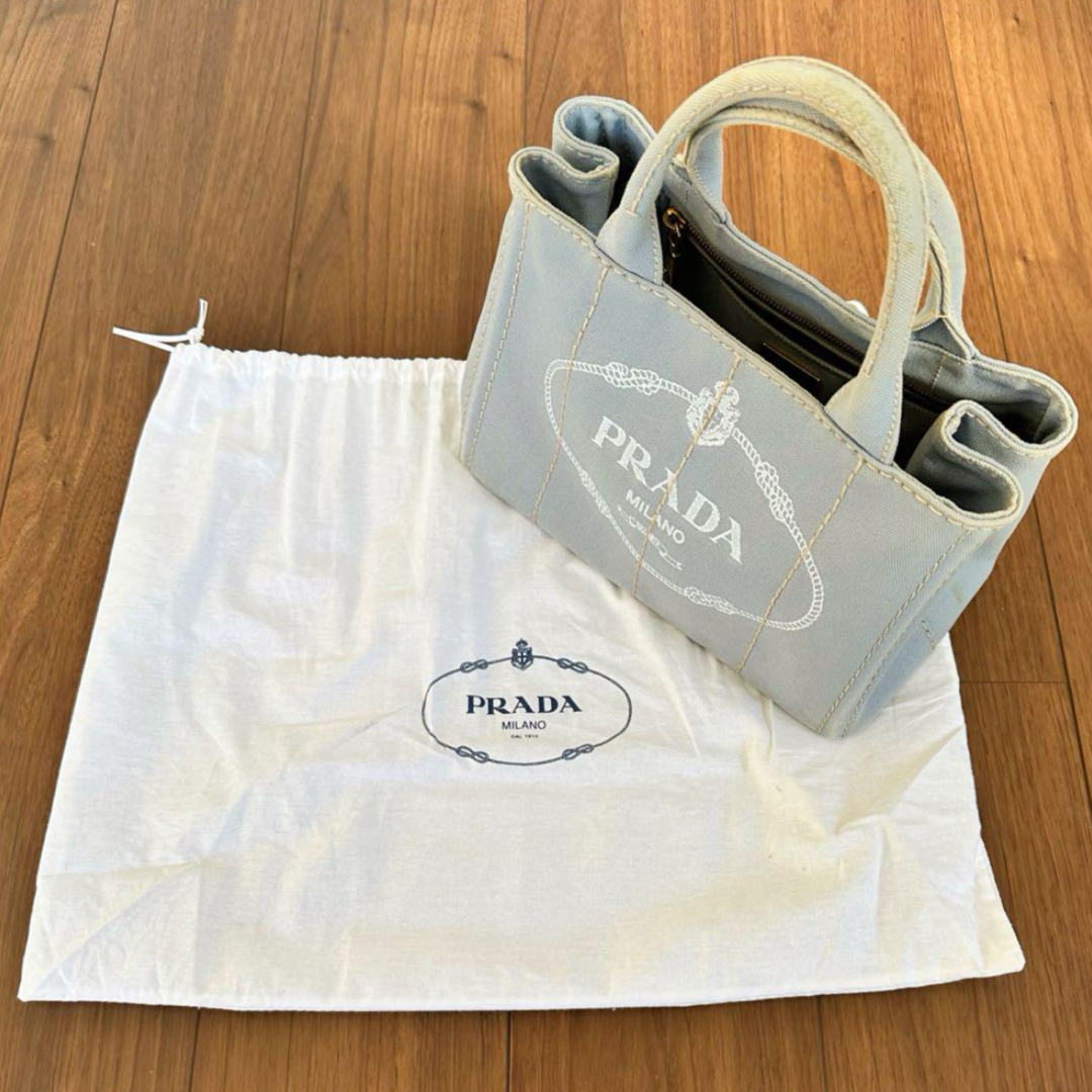 PRADA - #42 PRADA/カナパ/トートバッグ/ライトブルーの通販 by PRADA - #42 PRADA/カナパ/トートバッグ/ライトブルーの通販 by