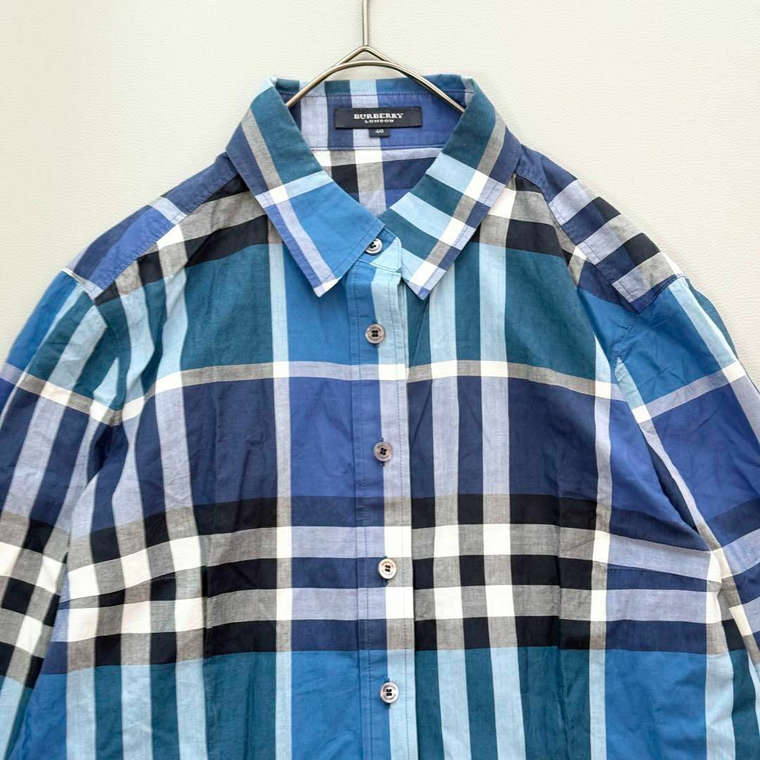 BURBERRY - Burberry london メガチェック シャツ 7分袖 40 BURBERRY - Burberry london メガチェック シャツ 7分袖 40
