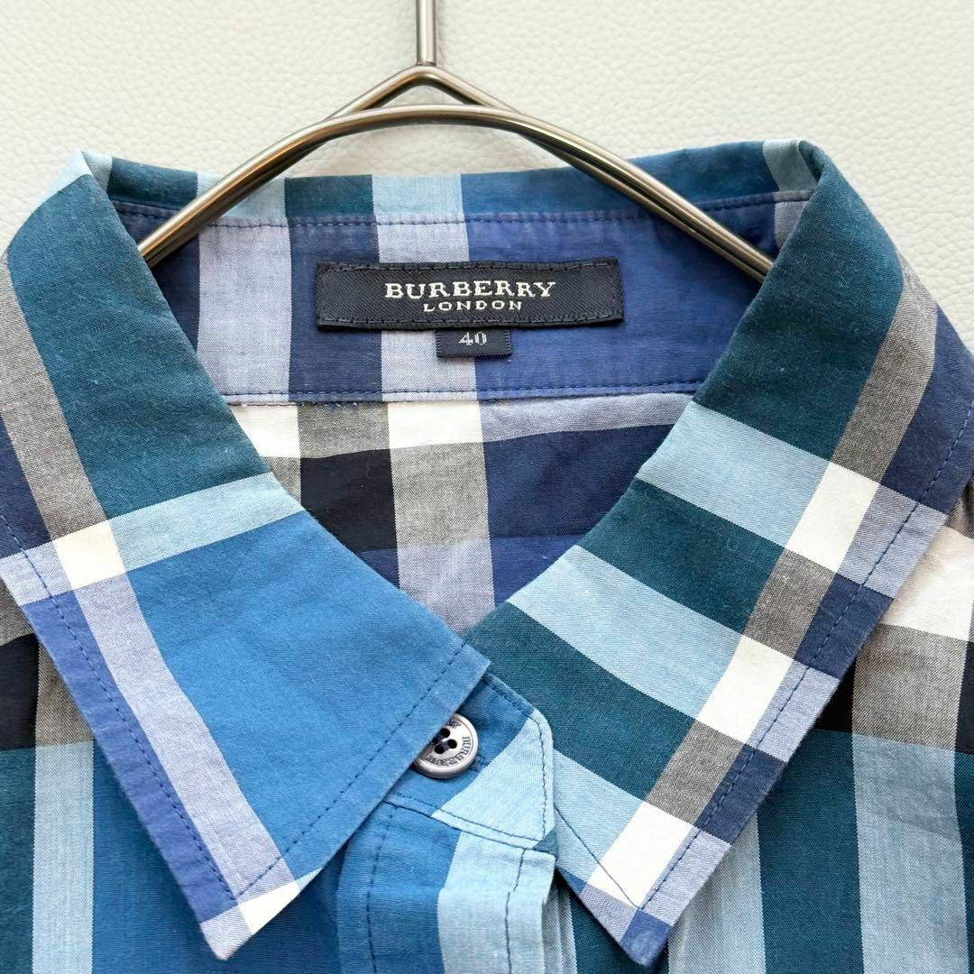 BURBERRY - Burberry london メガチェック シャツ 7分袖 40 BURBERRY - Burberry london メガチェック シャツ 7分袖 40