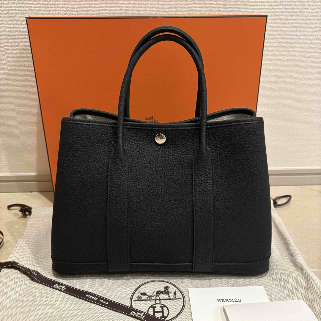 HERMES - 新品未使用 エルメス ガーデンパーティtpm 30 黒 HERMES - 新品未使用 エルメス ガーデンパーティtpm 30 黒