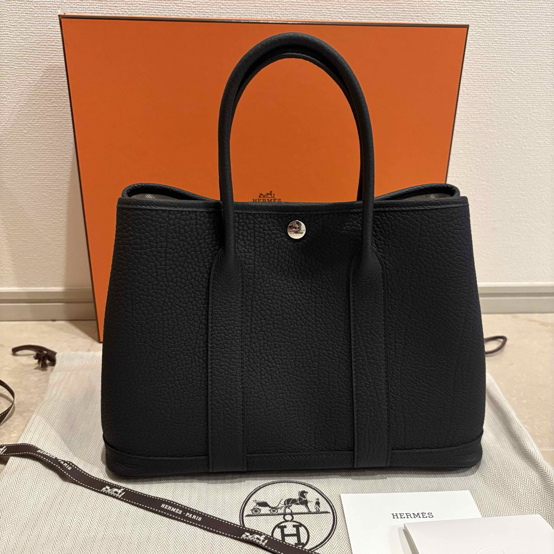 HERMES - 新品未使用 エルメス ガーデンパーティtpm 30 黒 HERMES - 新品未使用 エルメス ガーデンパーティtpm 30 黒