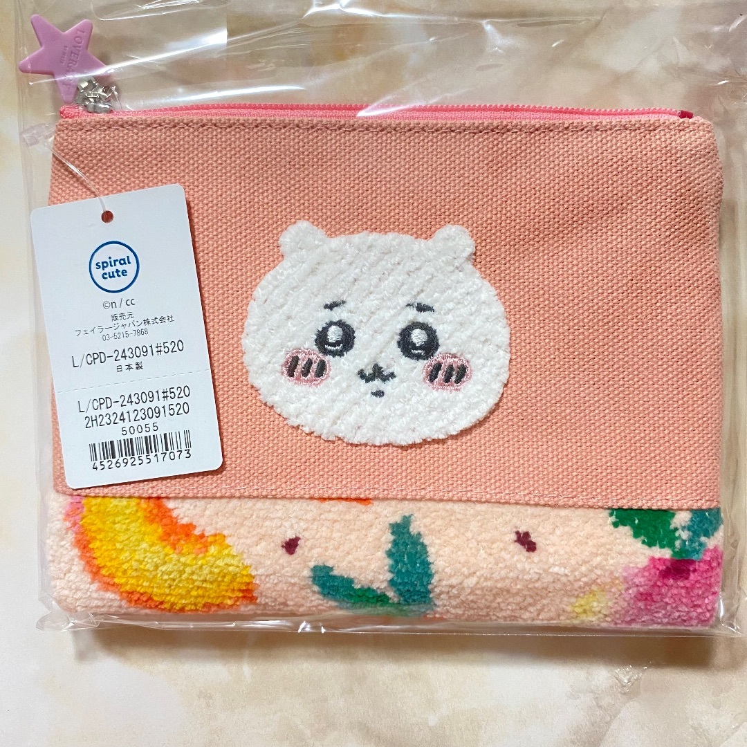 FEILER - ♡フェイラー×ちいかわ♡コラボ♡ピーチドット♡刺繍ポーチ♡新品未開封♡ピンク♡桃