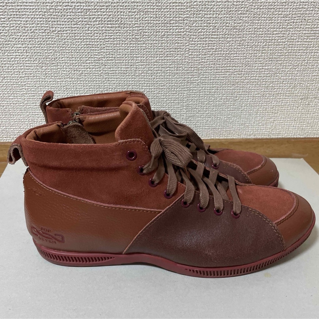 TOP SEVEN TS-5520ハイカットスニーカー ミッドカット レザーの TOP SEVEN TS-5520ハイカットスニーカー ミッドカット レザーの