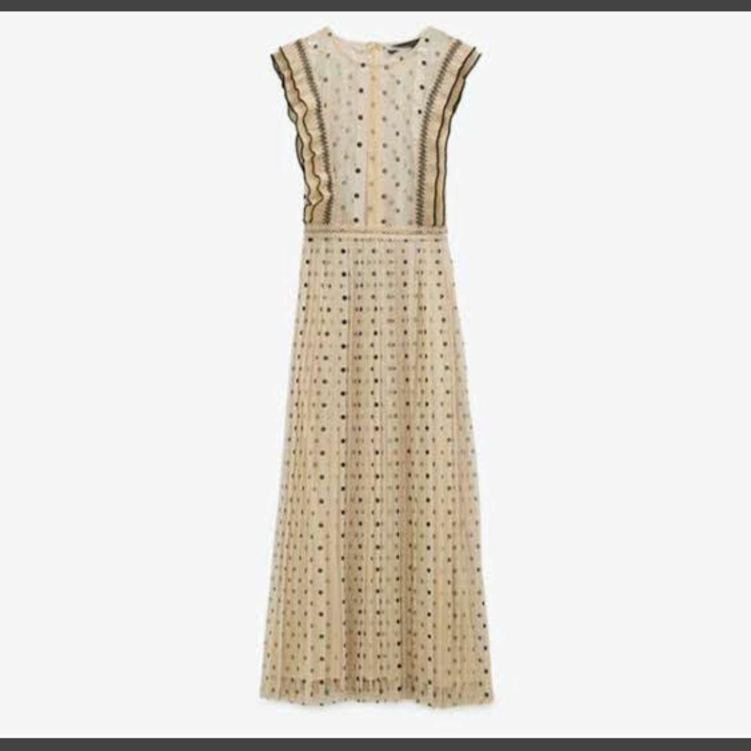 ZARA - ザラ ZARA シースルードットワンピース ベージュ系 ZARA - ザラ ZARA シースルードットワンピース ベージュ系