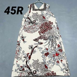 45R - 45R 45rpm カディのリネン絣馬比古ドレス ワンピース 青の 45R - 45R 45rpm カディのリネン絣馬比古ドレス ワンピース 青の