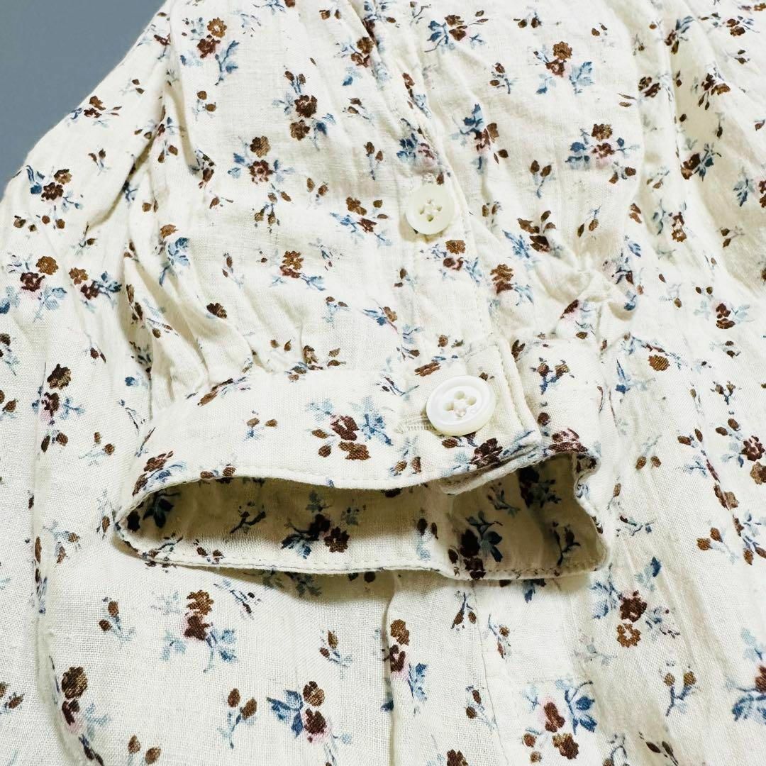 45R - 美品☆45R インドカディ森花プリントのくしゅくしゅドレス 45R - 美品☆45R インドカディ森花プリントのくしゅくしゅドレス