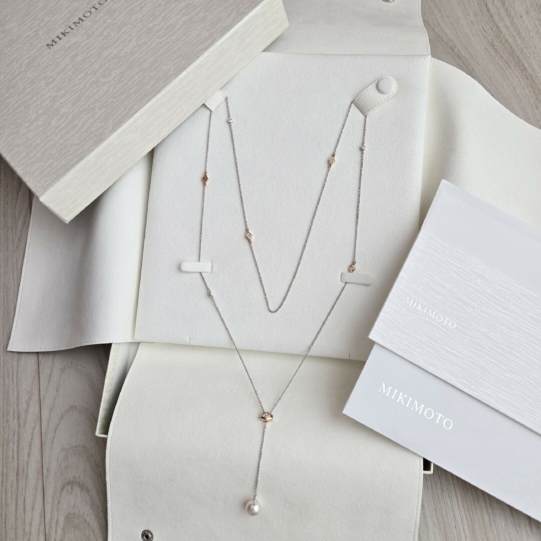 MIKIMOTO - 美品✨ミキモト ステーション ネックレス パール Y字 MIKIMOTO - 美品✨ミキモト ステーション ネックレス パール Y字