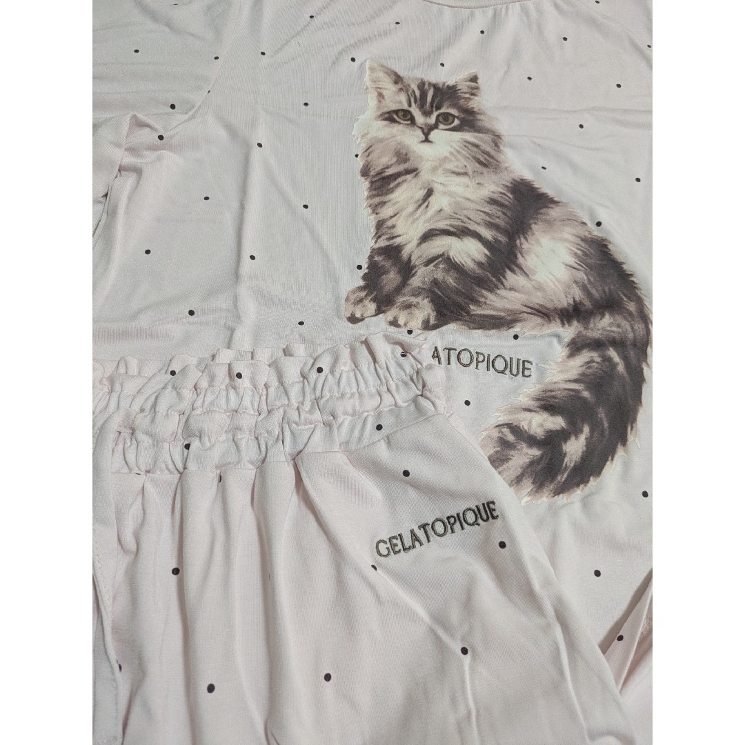 gelato pique - ジェラートピケ ルームウェア 猫 ドット柄 上下 gelato pique - ジェラートピケ ルームウェア 猫 ドット柄 上下