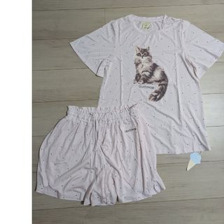 gelato pique - ジェラートピケ ルームウェア 猫 ドット柄 上下 gelato pique - ジェラートピケ ルームウェア 猫 ドット柄 上下
