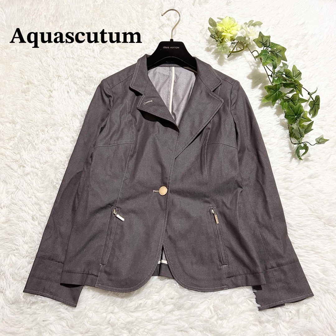 AQUA SCUTUM - 希少 シルク Aquascutum テーラード ジャケット AQUA SCUTUM - 希少 シルク Aquascutum テーラード ジャケット