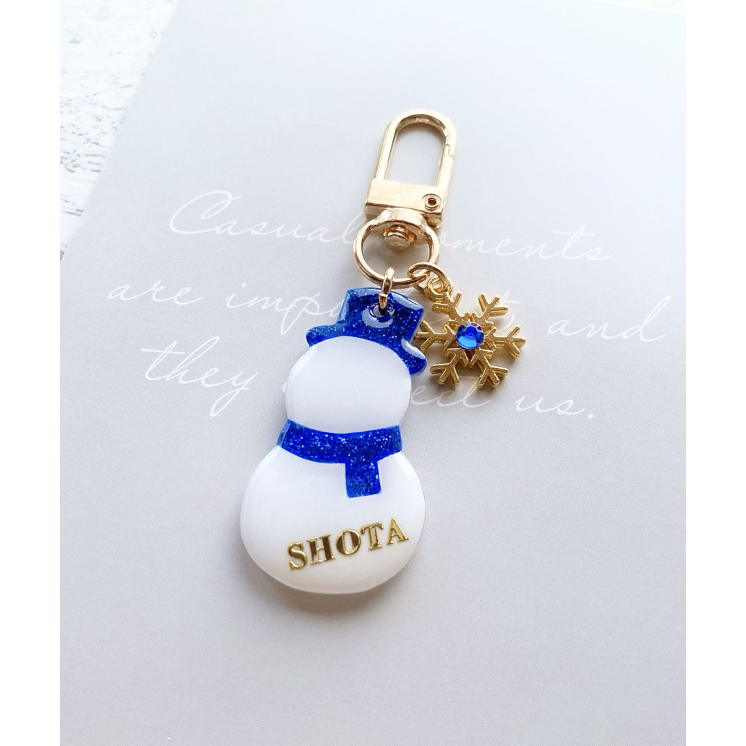 54】SnowMan 名前入り 雪だるま キーホルダー チャームの通販 by 54】SnowMan 名前入り 雪だるま キーホルダー チャームの通販 by