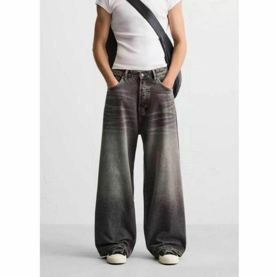 ZARA - ○中古 ZARA BAGGY FIT バギーデニム ブラックグレー ZARA - ○中古 ZARA BAGGY FIT バギーデニム ブラックグレー