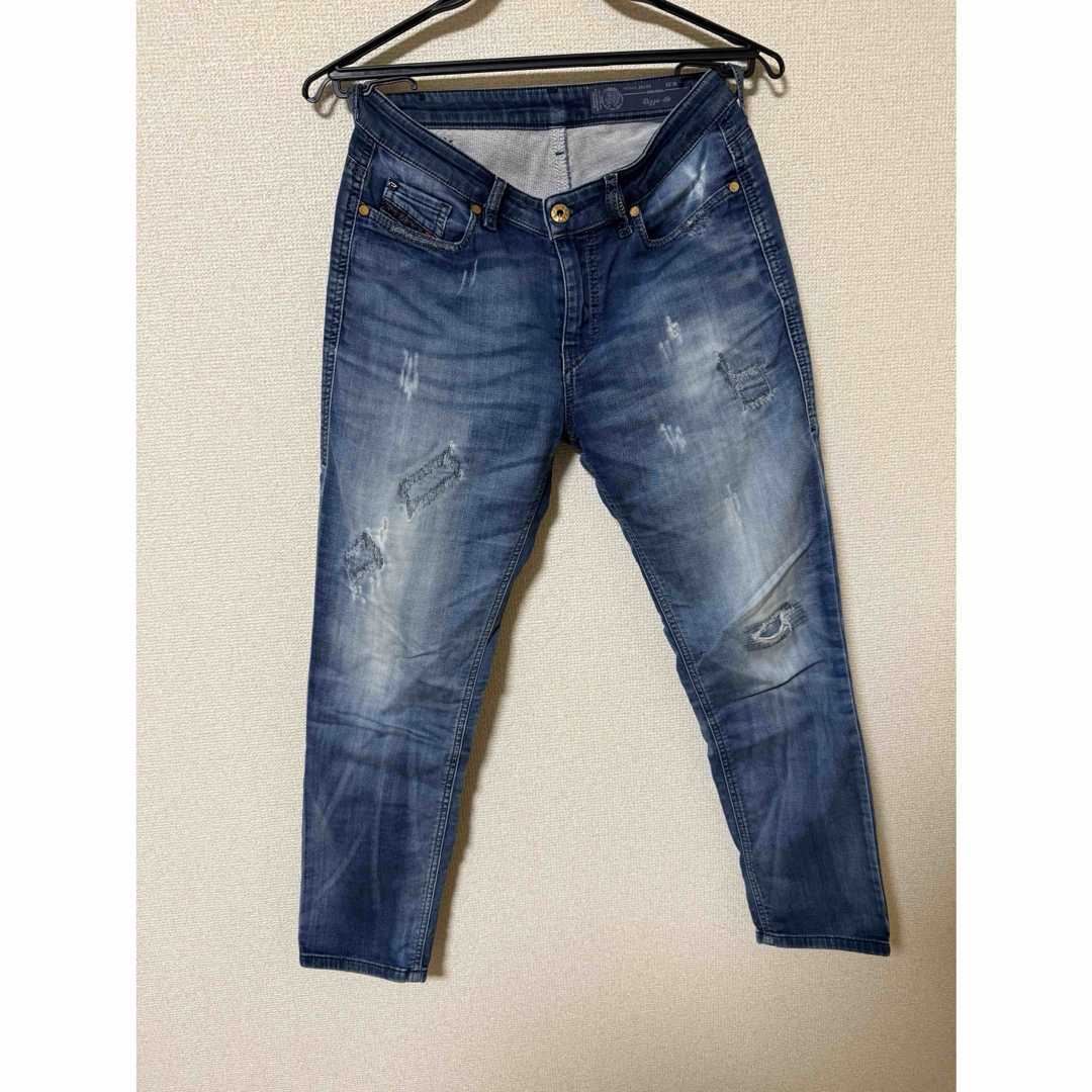 DIESEL - DIESEL ダメージ加工 ダークブルーデニムパンツの通販 DIESEL - DIESEL ダメージ加工 ダークブルーデニムパンツの通販
