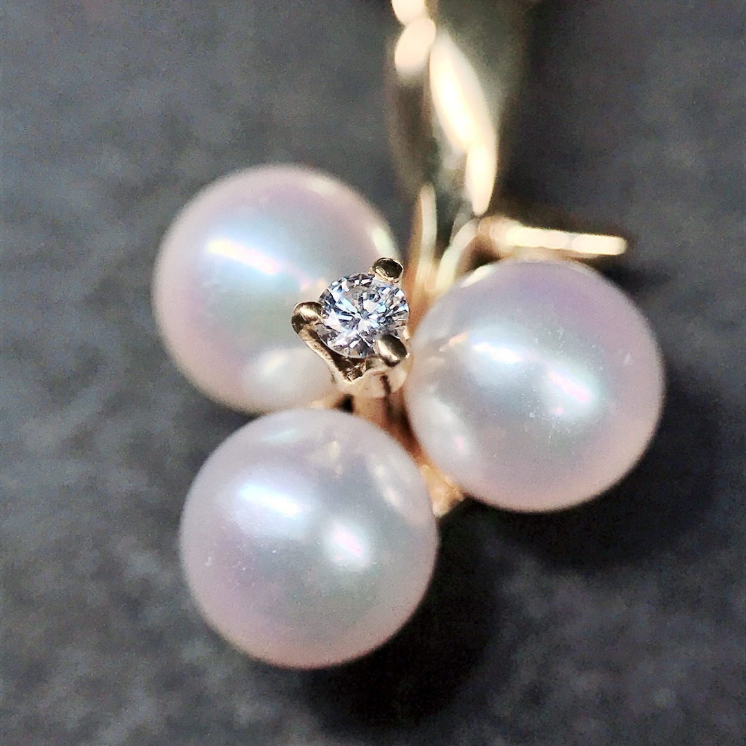 MIKIMOTO - ミキモト あこや真珠 ダイヤモンド ネックレス K18 MIKIMOTO - ミキモト あこや真珠 ダイヤモンド ネックレス K18