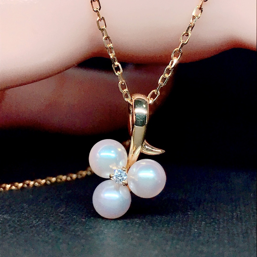 MIKIMOTO - ミキモト あこや真珠 ダイヤモンド ネックレス K18 MIKIMOTO - ミキモト あこや真珠 ダイヤモンド ネックレス K18