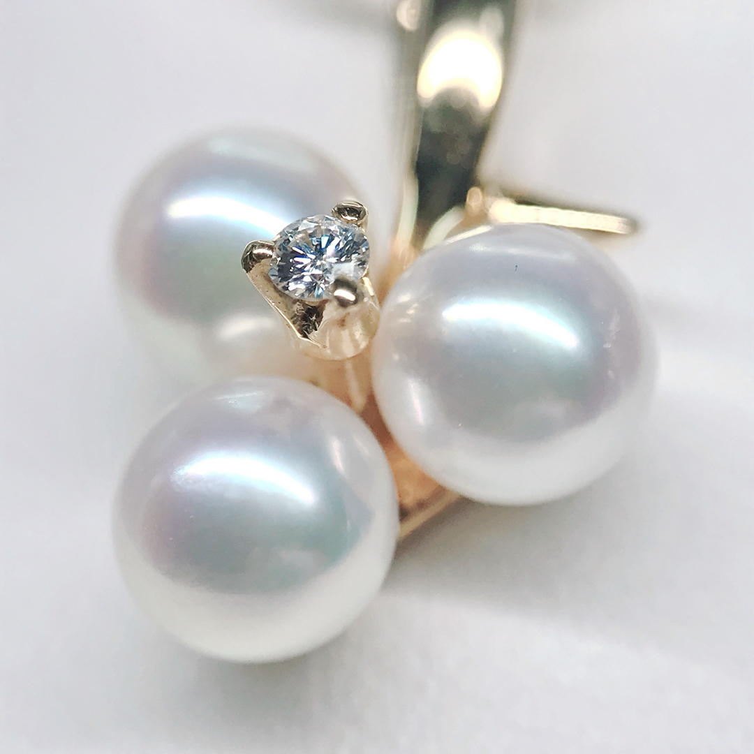 MIKIMOTO - ミキモト あこや真珠 ダイヤモンド ネックレス K18 MIKIMOTO - ミキモト あこや真珠 ダイヤモンド ネックレス K18