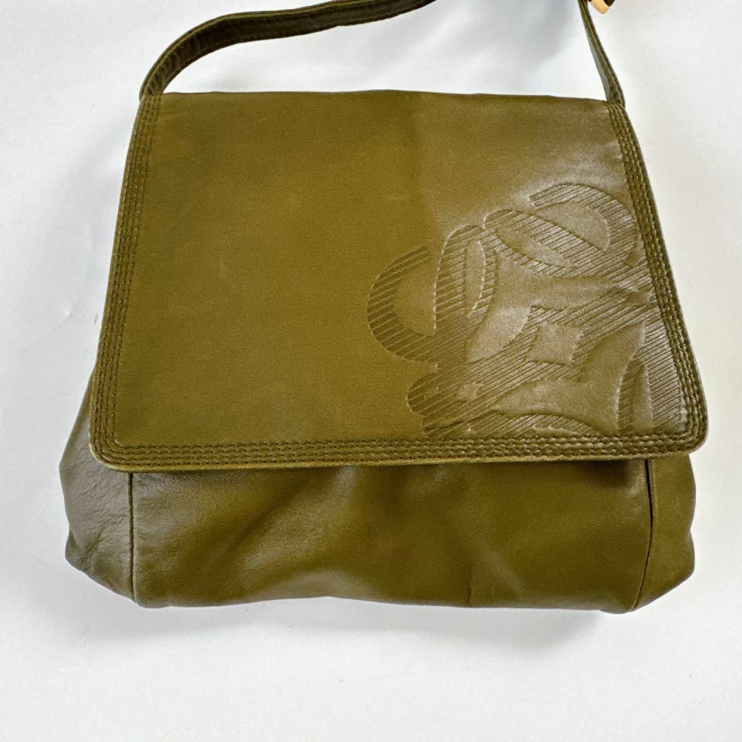 LOEWE - 743 ロエベ LOEWE ショルダーバッグ 2way アナグラム 緑 LOEWE - 743 ロエベ LOEWE ショルダーバッグ 2way アナグラム 緑