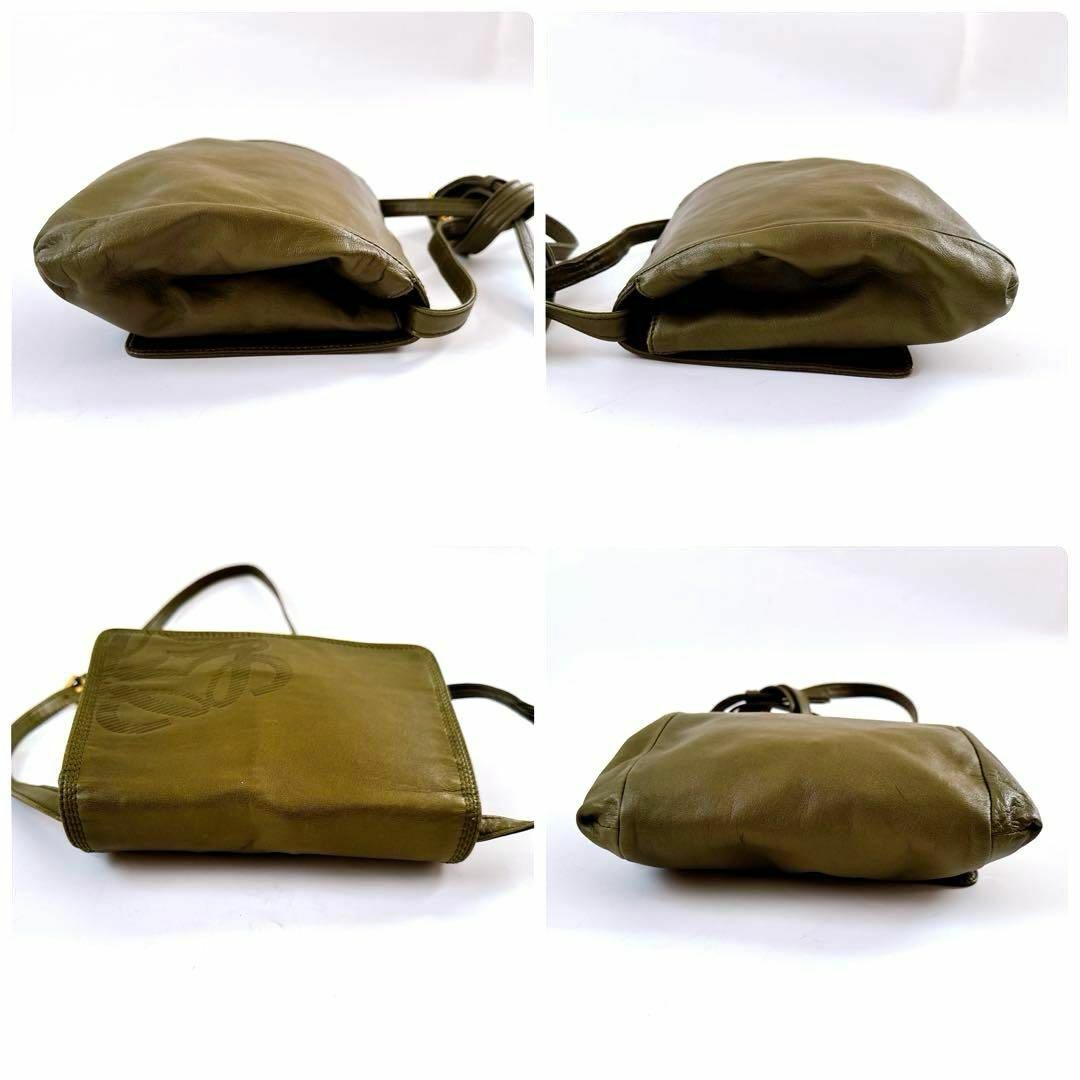 LOEWE - 743 ロエベ LOEWE ショルダーバッグ 2way アナグラム 緑 LOEWE - 743 ロエベ LOEWE ショルダーバッグ 2way アナグラム 緑