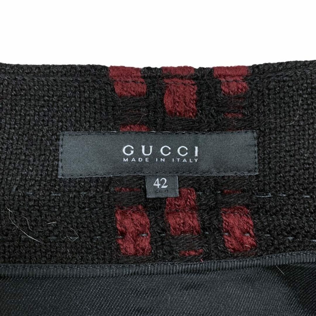 GUCCI - グッチ スカート ウール ツイード チェック 切替 2007 GUCCI - グッチ スカート ウール ツイード チェック 切替 2007