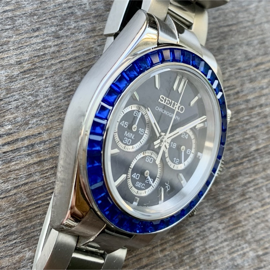 SEIKO - カスタム デイトナ ブルー VK63 mod クロノグラフ SEIKO - カスタム デイトナ ブルー VK63 mod クロノグラフ
