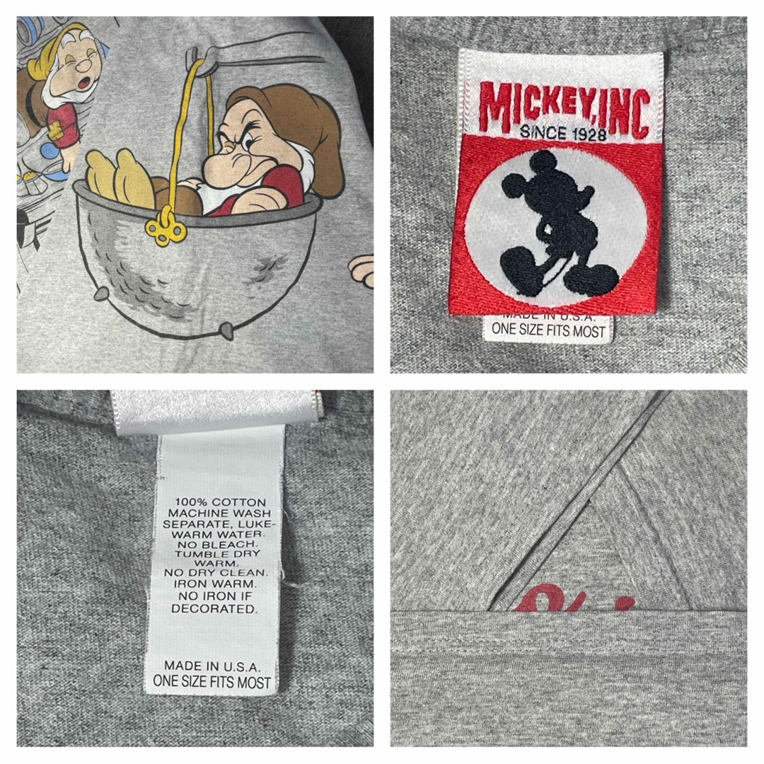 Disney - Vintage Disney 白雪姫 七人の小人達TシャツBIGサイズ4 Disney - Vintage Disney 白雪姫 七人の小人達TシャツBIGサイズ4