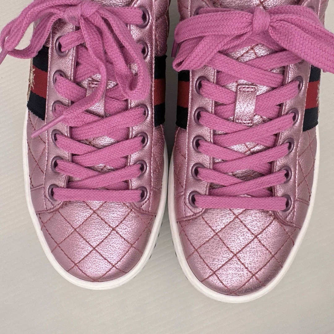 GUCCI - GUCCI グッチ エース クリスタル シェリーライン 厚底 GUCCI - GUCCI グッチ エース クリスタル シェリーライン 厚底