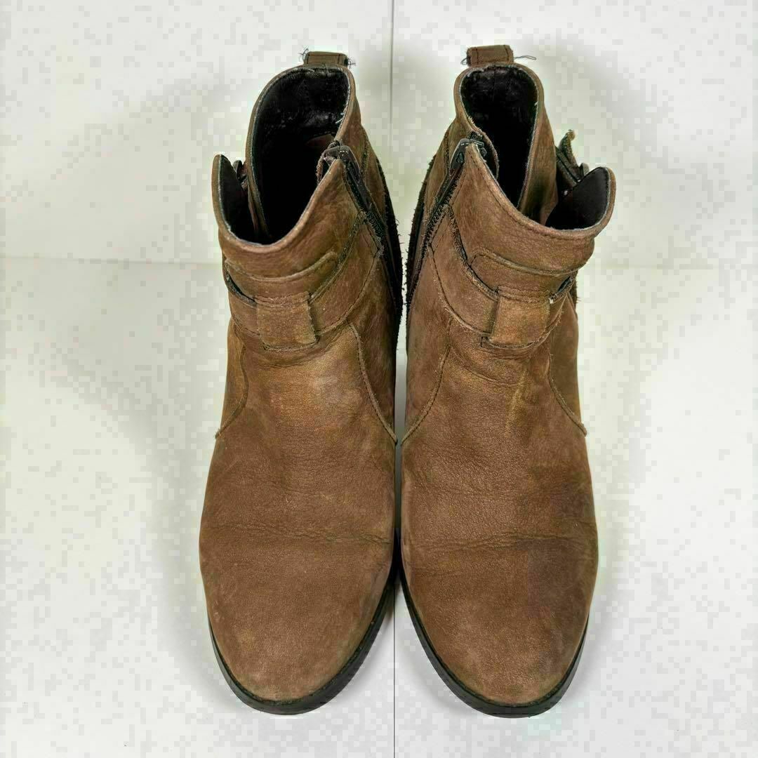 DIANA - DIANA ダイアナ 23.5 ベルト ショートブーツ 茶 レザー DIANA - DIANA ダイアナ 23.5 ベルト ショートブーツ 茶 レザー