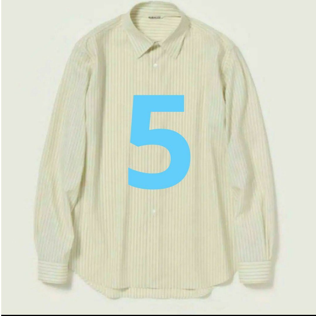 AURALEE - auralee SUPER FINE WOOL STRIPE SHIRTの通販 by KOB AURALEE - auralee SUPER FINE WOOL STRIPE SHIRTの通販 by KOB