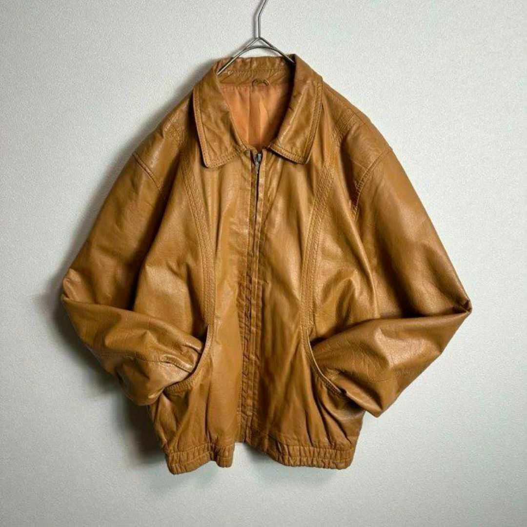 レザージャケット 革ジャン 短丈 本革 牛革 キャメル ブラウン レザージャケット 革ジャン 短丈 本革 牛革 キャメル ブラウン