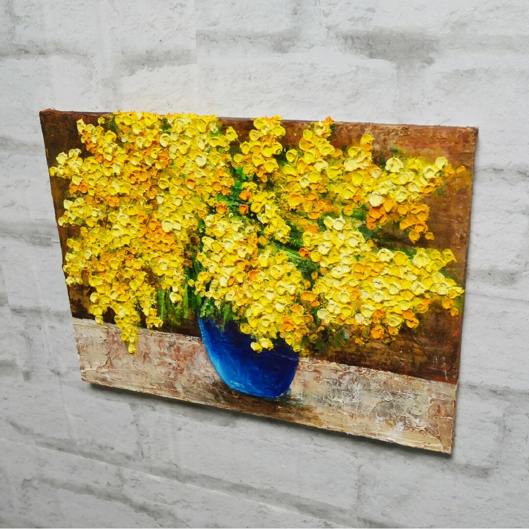 油絵 油彩 油彩画 絵 絵画 【ミモザ】F4号の通販 by アートHR 油絵 油彩 油彩画 絵 絵画 【ミモザ】F4号の通販 by アートHR