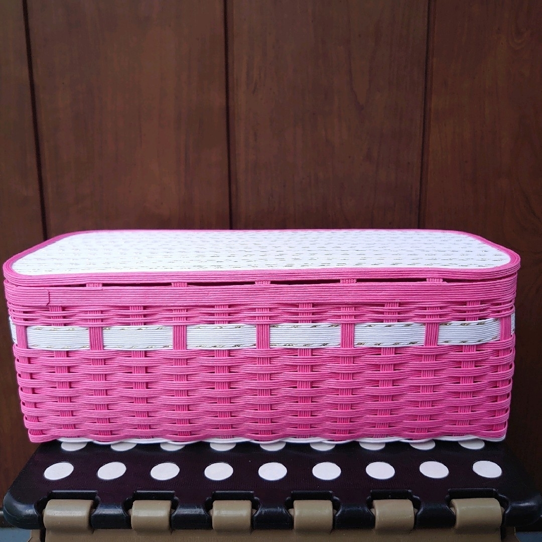 ふあぷう様専用②】リボン蓋付きかご(しばざくら) クラフト ふあぷう様専用②】リボン蓋付きかご(しばざくら) クラフト