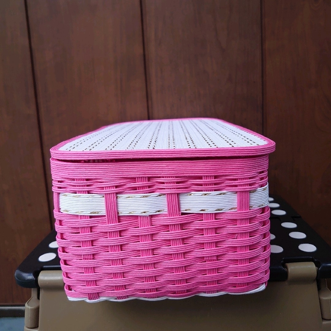 ふあぷう様専用②】リボン蓋付きかご(しばざくら) クラフト ふあぷう様専用②】リボン蓋付きかご(しばざくら) クラフト