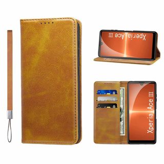 【数量限定】Xperia ACE III ケース 手帳型 高質PUレザー Xpe(その他)