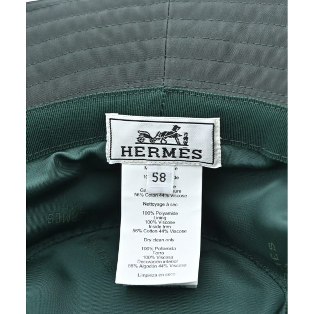 HERMES - HERMES エルメス ハット 58 深緑 【古着】【中古】の HERMES - HERMES エルメス ハット 58 深緑 【古着】【中古】の