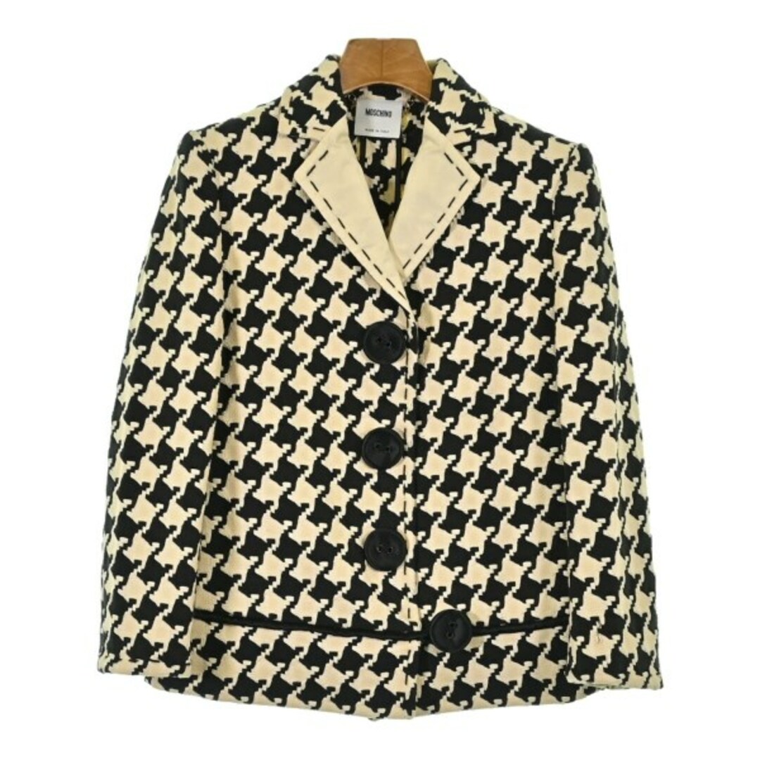 MOSCHINO - MOSCHINO カジュアルジャケット 38(S位) ベージュx黒 MOSCHINO - MOSCHINO カジュアルジャケット 38(S位) ベージュx黒