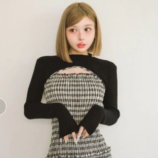 Darich - Darich ダーリッチ ニットレイヤードチェックミディ Darich - Darich ダーリッチ ニットレイヤードチェックミディ