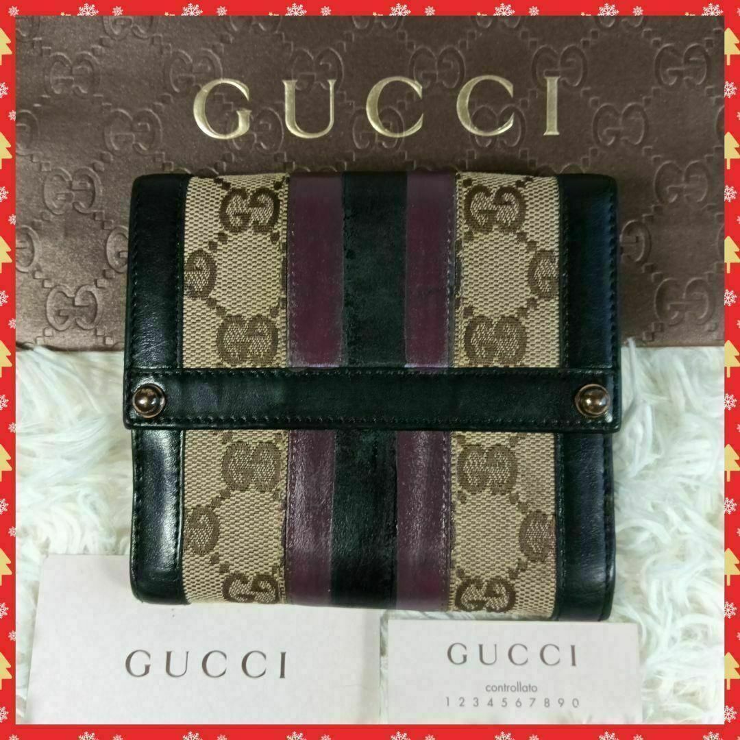 GUCCI - 【GUCCI】グッチ 折り財布 財布 シェリーライン GG GUCCI - 【GUCCI】グッチ 折り財布 財布 シェリーライン GG