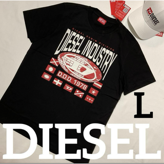 ディーゼル(DIESEL)の新品　ディーゼル　Tシャツ　訳アリ　L　Ａ11076　ブラック　ロゴ　46E24(Tシャツ/カットソー(半袖/袖なし))