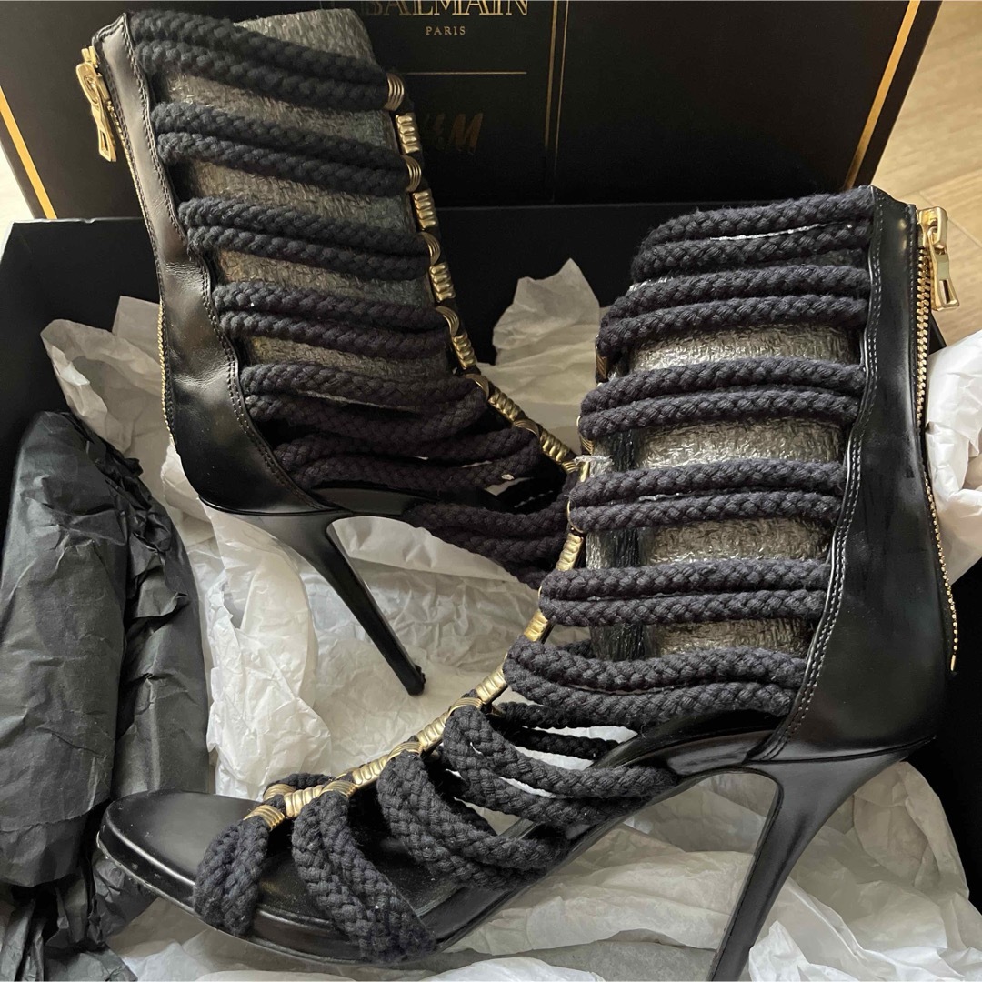 BALMAIN - BALMAIN H&Mコラボグラディエーターブーツサンダルの BALMAIN - BALMAIN H&Mコラボグラディエーターブーツサンダルの