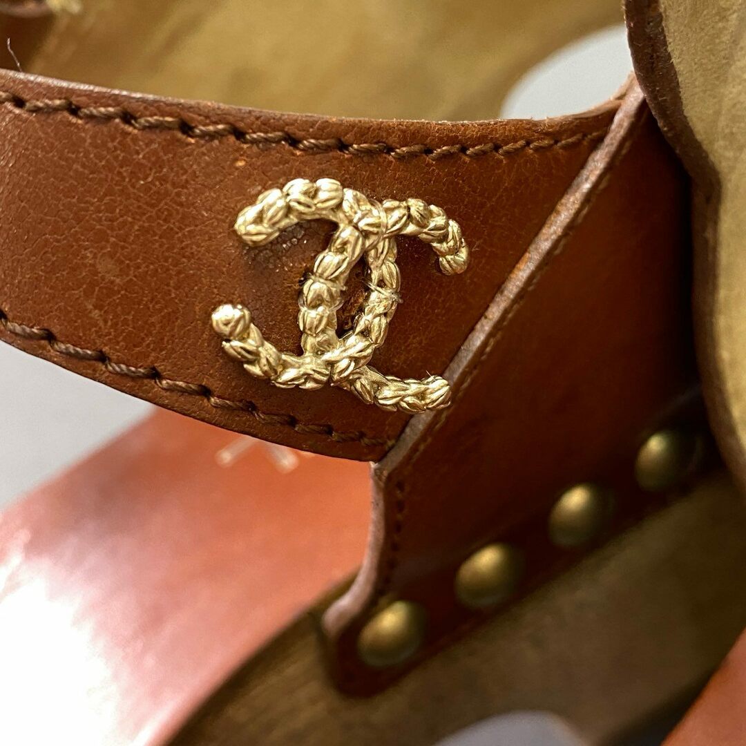 CHANEL - 5d22 CHANEL シャネル ココマーク アンクルストラップ CHANEL - 5d22 CHANEL シャネル ココマーク アンクルストラップ